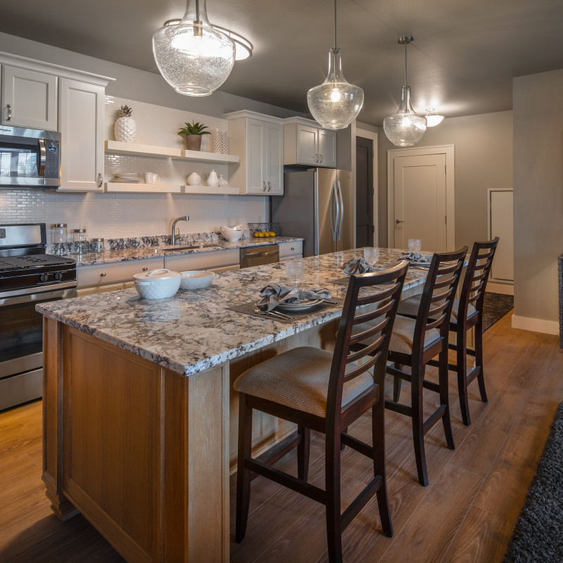 kitchen at Brownpoint Reserve apartments in Middleton, WI