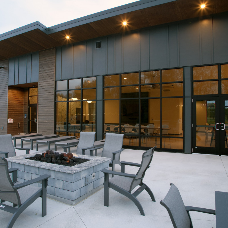 exterior of Raven Apartments clubhouse, Fitchburg, WI