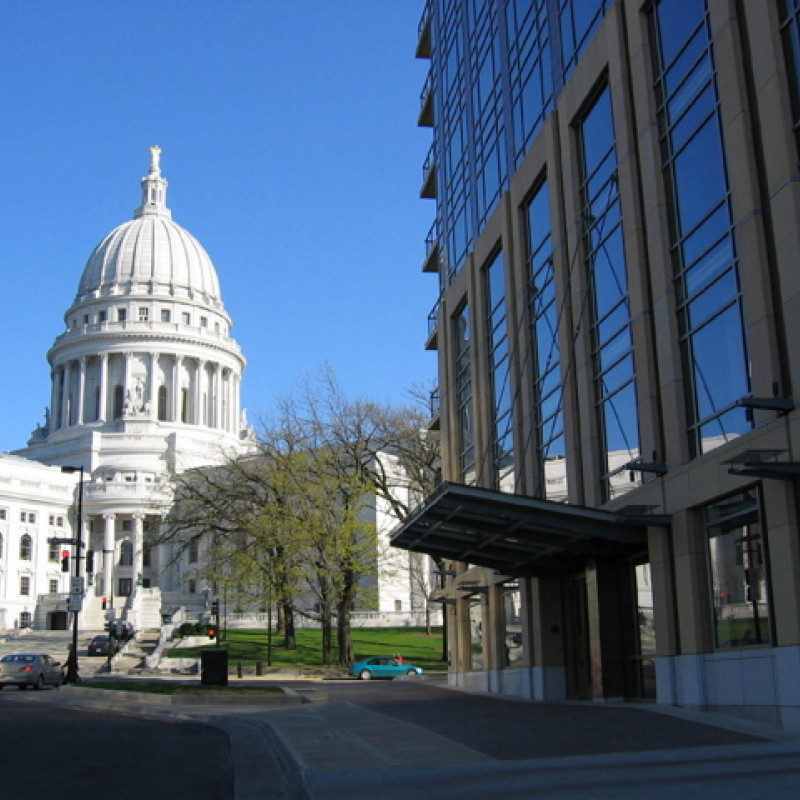exterior view of 100 Wisconsin Ave building in Madison, WI