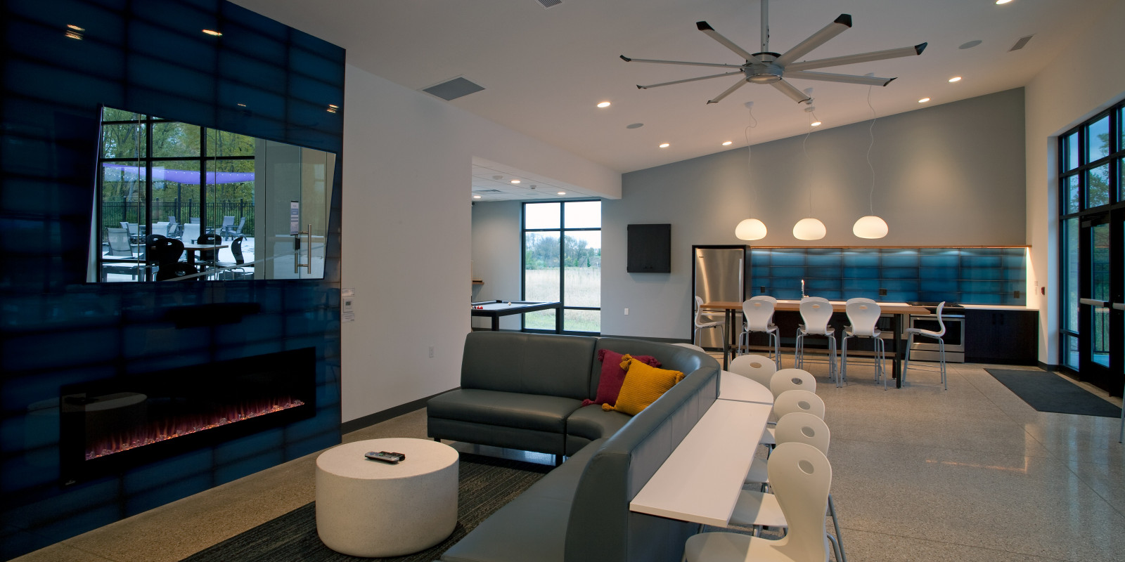 interior of clubhouse at Raven Apartments, Fitchburg, WI