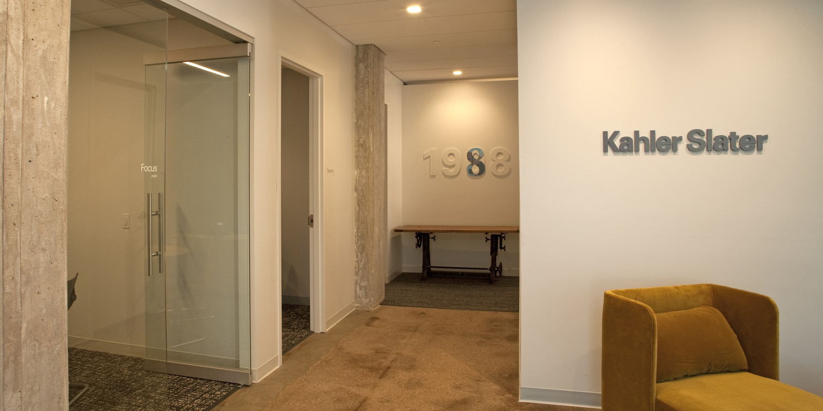 Kahler Slater office reception area, Madison WI